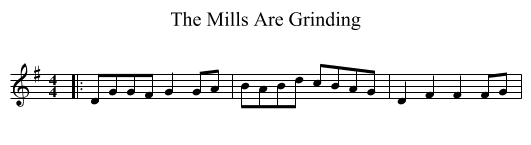 The Mills Are Grinding - staff notation