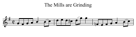 The Mills are Grinding - staff notation
