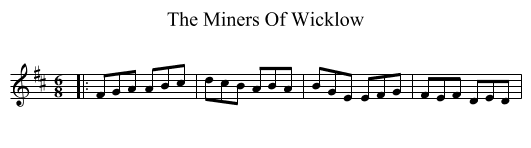 The Miners Of Wicklow - staff notation