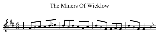 The Miners Of Wicklow - staff notation