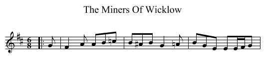 The Miners Of Wicklow - staff notation