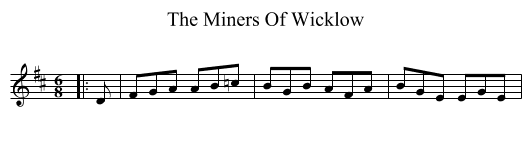 The Miners Of Wicklow - staff notation