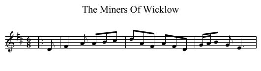 The Miners Of Wicklow - staff notation