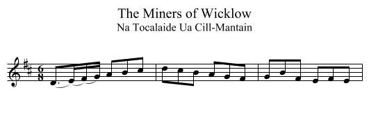 The Miners of Wicklow - staff notation