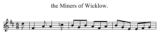 the Miners of Wicklow. - staff notation