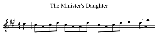 The Minister's Daughter - staff notation
