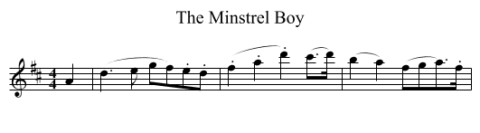 The Minstrel Boy - staff notation