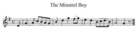 The Minstrel Boy - staff notation