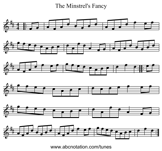 The Minstrel's Fancy - staff notation