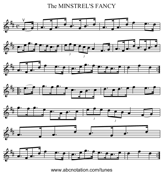 The MINSTREL'S FANCY - staff notation