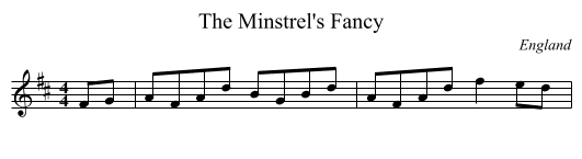 The Minstrel's Fancy - staff notation