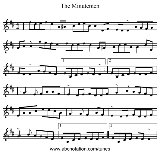 The Minutemen - staff notation