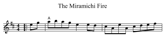 The Miramichi Fire - staff notation