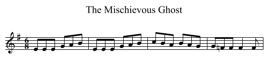 The Mischievous Ghost - staff notation
