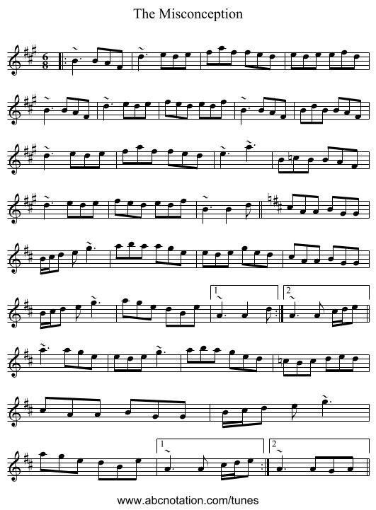 The Misconception - staff notation