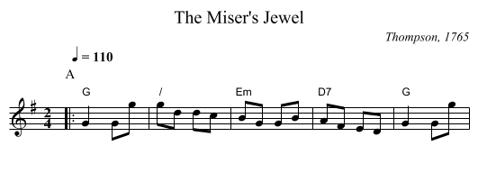 The Miser's Jewel - staff notation