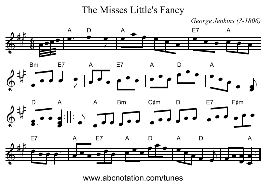The Misses Little's Fancy - staff notation