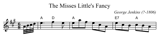 The Misses Little's Fancy - staff notation