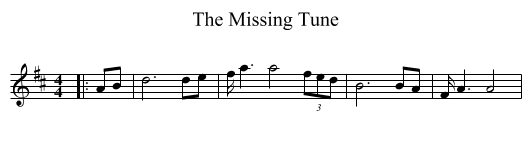 The Missing Tune - staff notation