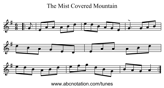 The Mist Covered Mountain - staff notation