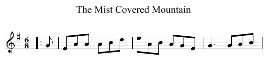 The Mist Covered Mountain - staff notation