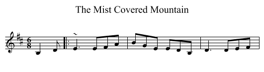 The Mist Covered Mountain - staff notation