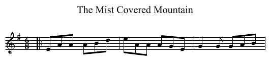 The Mist Covered Mountain - staff notation