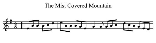 The Mist Covered Mountain - staff notation