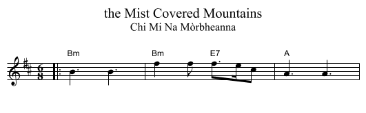 the Mist Covered Mountains - staff notation