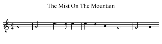 The Mist On The Mountain - staff notation