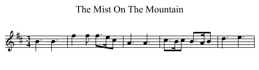 The Mist On The Mountain - staff notation