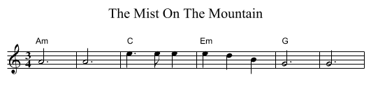 The Mist On The Mountain - staff notation