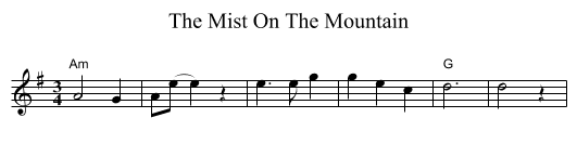 The Mist On The Mountain - staff notation
