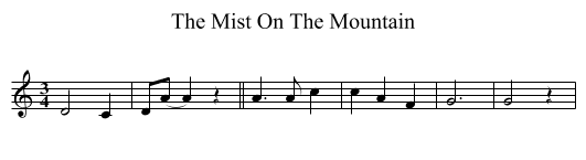 The Mist On The Mountain - staff notation