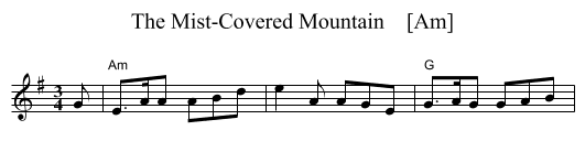 The Mist-Covered Mountain    [Am] - staff notation