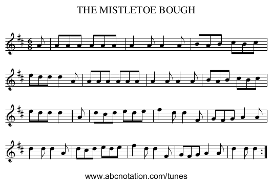 THE MISTLETOE BOUGH - staff notation