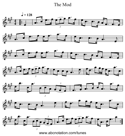 The Mod - staff notation