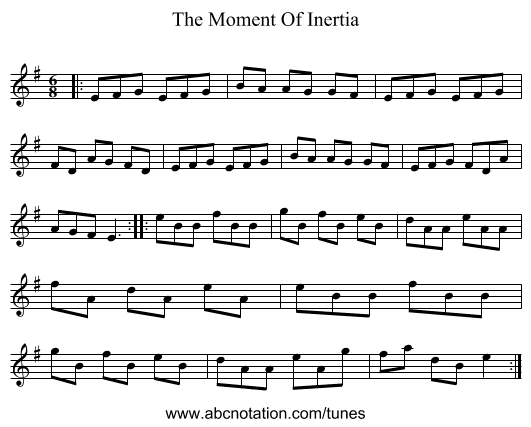 The Moment Of Inertia - staff notation