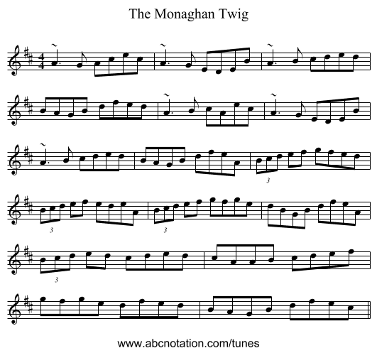 The Monaghan Twig - staff notation