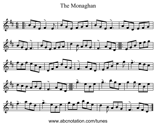 The Monaghan - staff notation