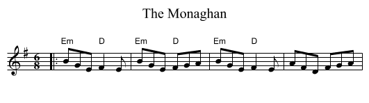 The Monaghan - staff notation