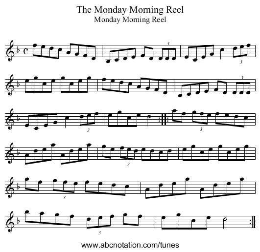 The Monday Morning Reel - staff notation