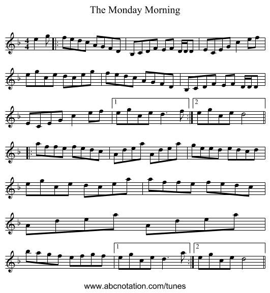 The Monday Morning - staff notation