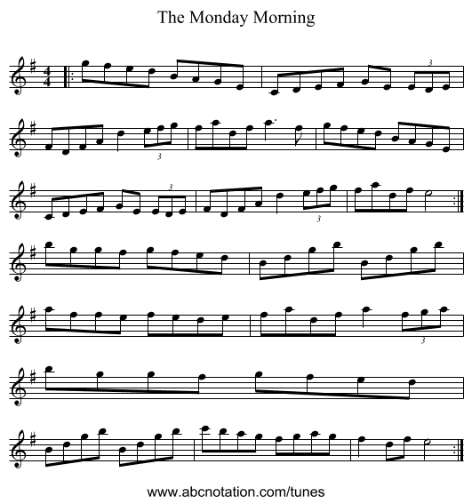 The Monday Morning - staff notation