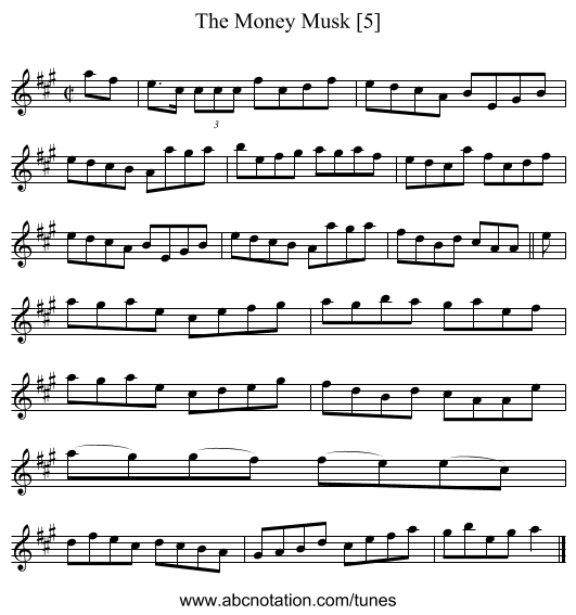 The Money Musk [5] - staff notation
