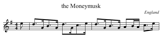 the Moneymusk - staff notation