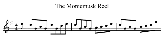 The Moniemusk Reel - staff notation