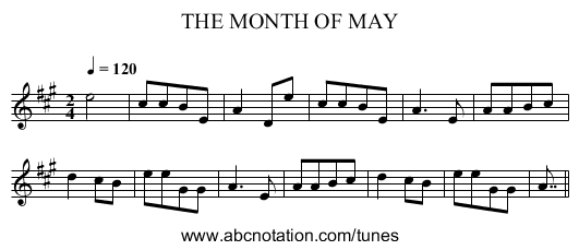 THE MONTH OF MAY - staff notation