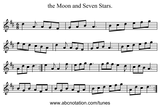 the Moon and Seven Stars. - staff notation