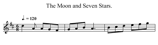 The Moon and Seven Stars. - staff notation